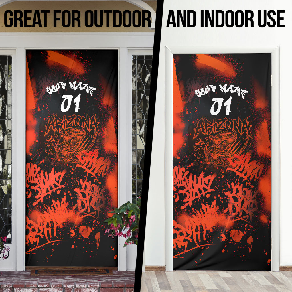 Personalized Arizona Street Graffiti Door Cover Urban Phoenix Underground Art Phoenix Bird Rattlesnake