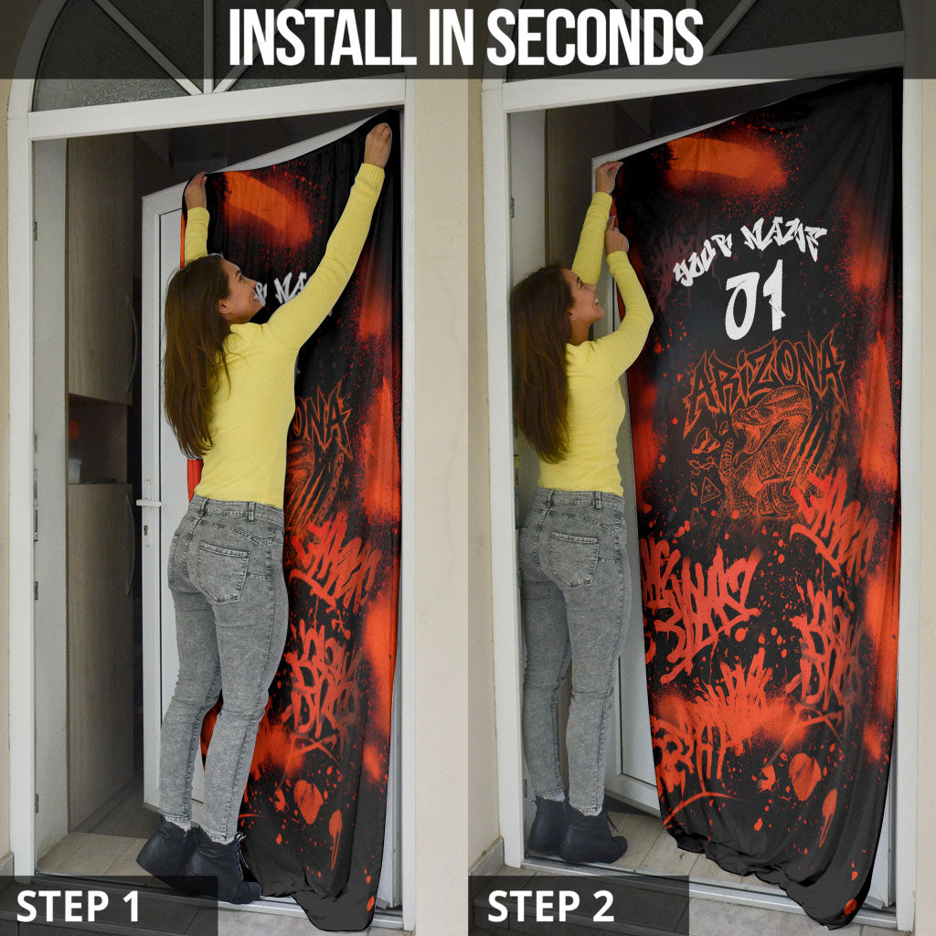 Personalized Arizona Street Graffiti Door Cover Urban Phoenix Underground Art Phoenix Bird Rattlesnake