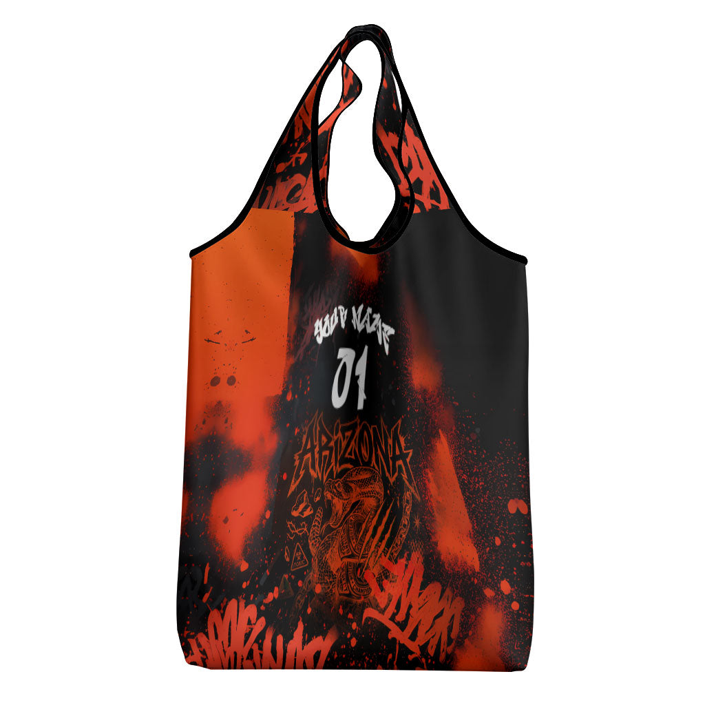 Personalized Arizona Street Graffiti Grocery Bag Urban Phoenix Underground Art Phoenix Bird Rattlesnake