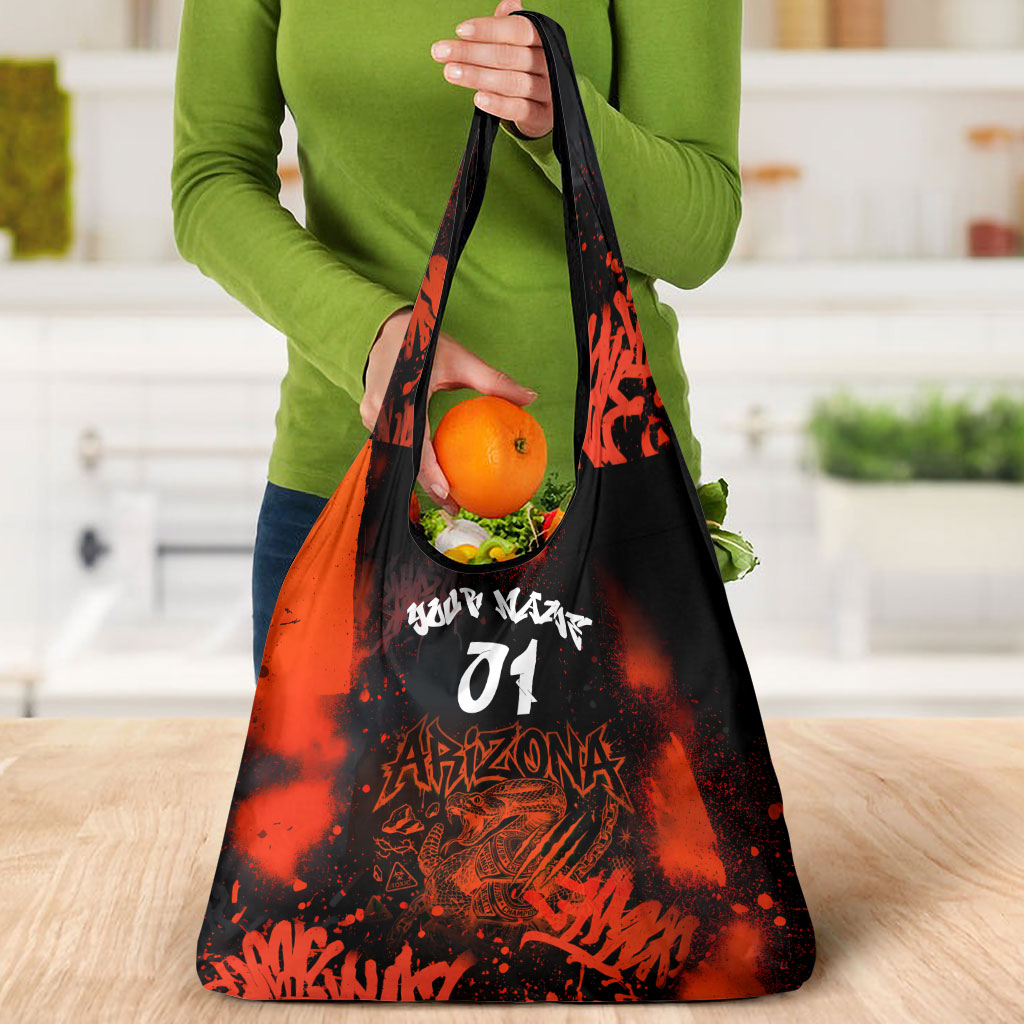 Personalized Arizona Street Graffiti Grocery Bag Urban Phoenix Underground Art Phoenix Bird Rattlesnake