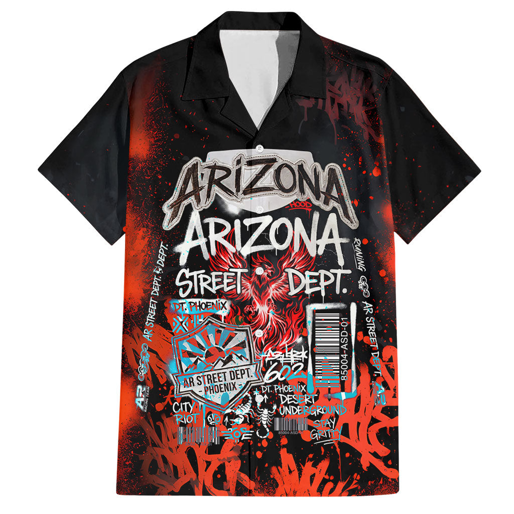 Personalized Arizona Street Graffiti Hawaiian Shirt Urban Phoenix Underground Art Phoenix Bird Rattlesnake