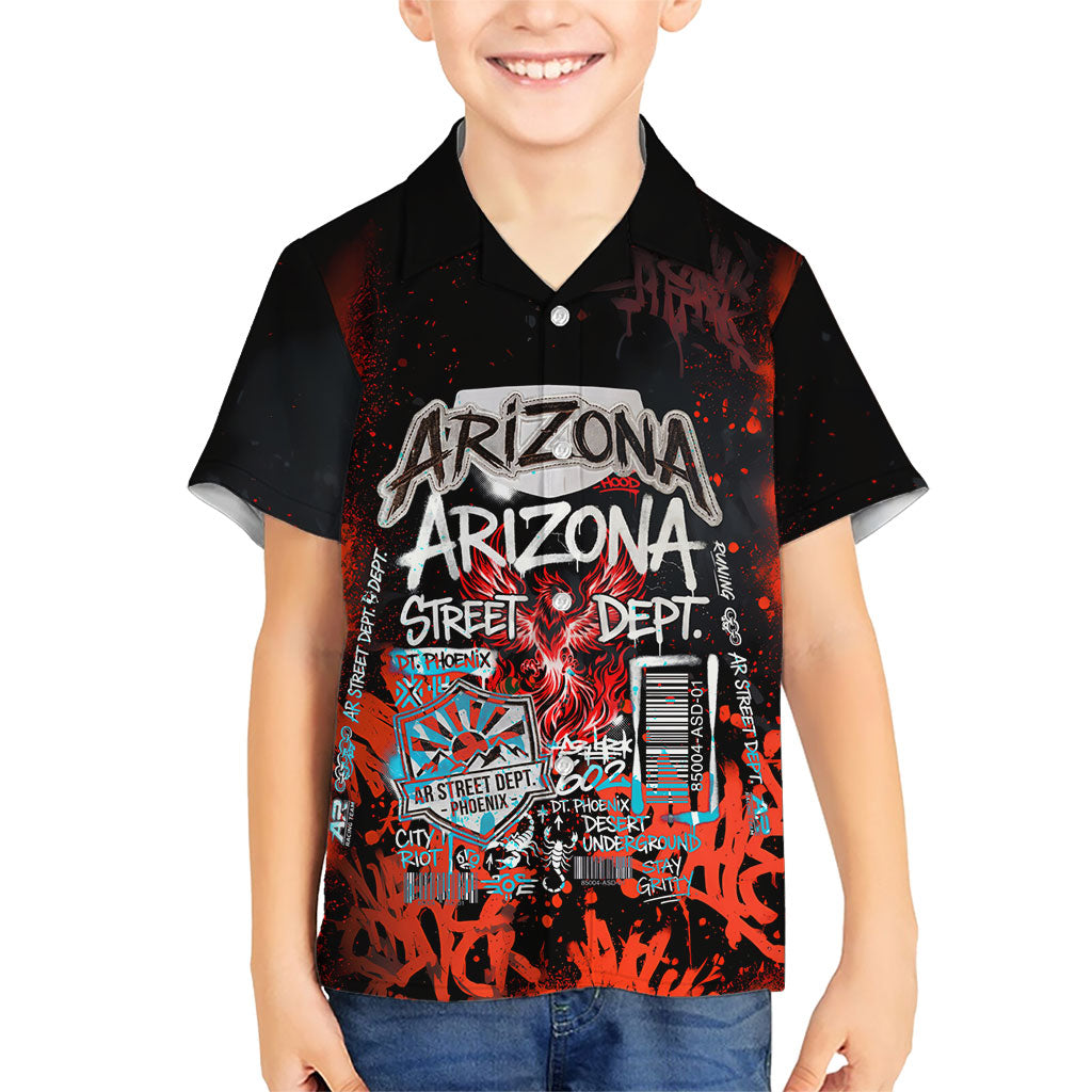 Personalized Arizona Street Graffiti Hawaiian Shirt Urban Phoenix Underground Art Phoenix Bird Rattlesnake