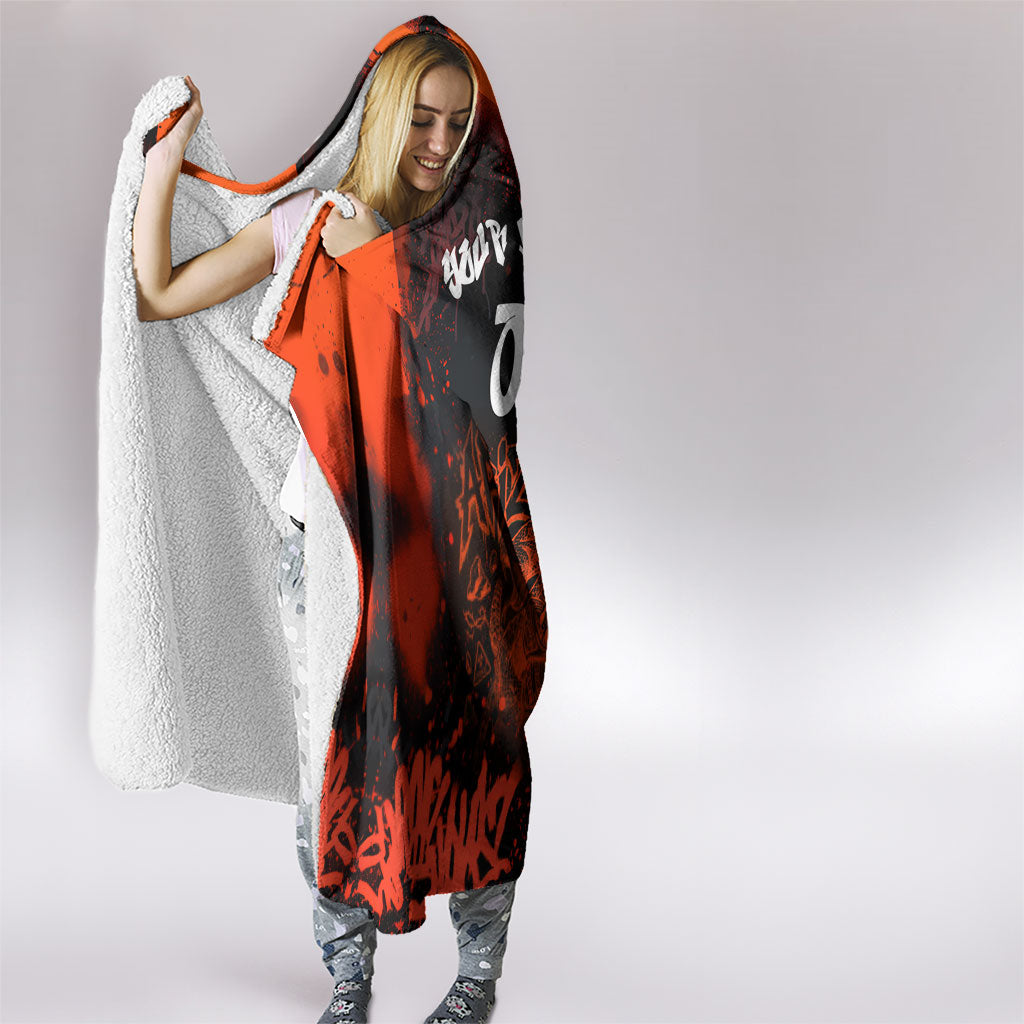 Personalized Arizona Street Graffiti Hooded Blanket Urban Phoenix Underground Art Phoenix Bird Rattlesnake