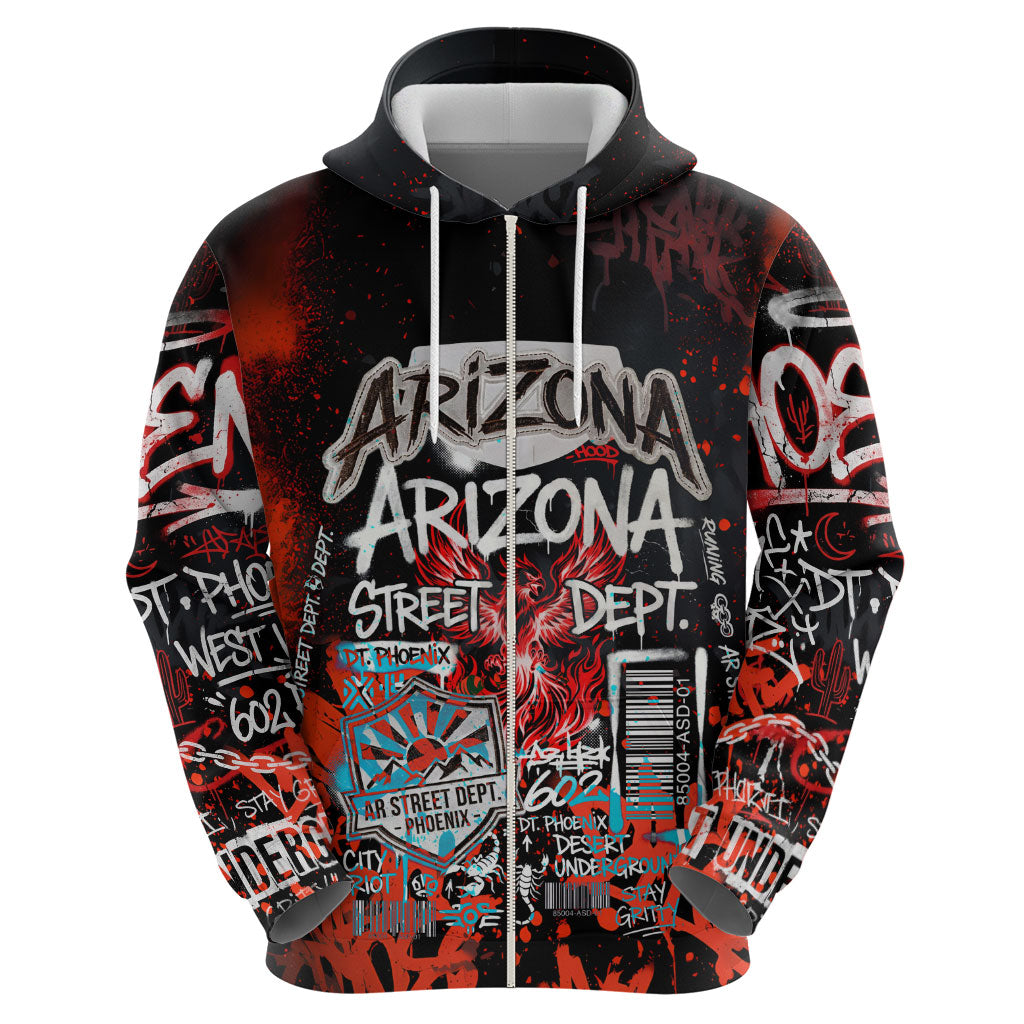 Personalized Arizona Street Graffiti Hoodie Urban Phoenix Underground Art Phoenix Bird Rattlesnake