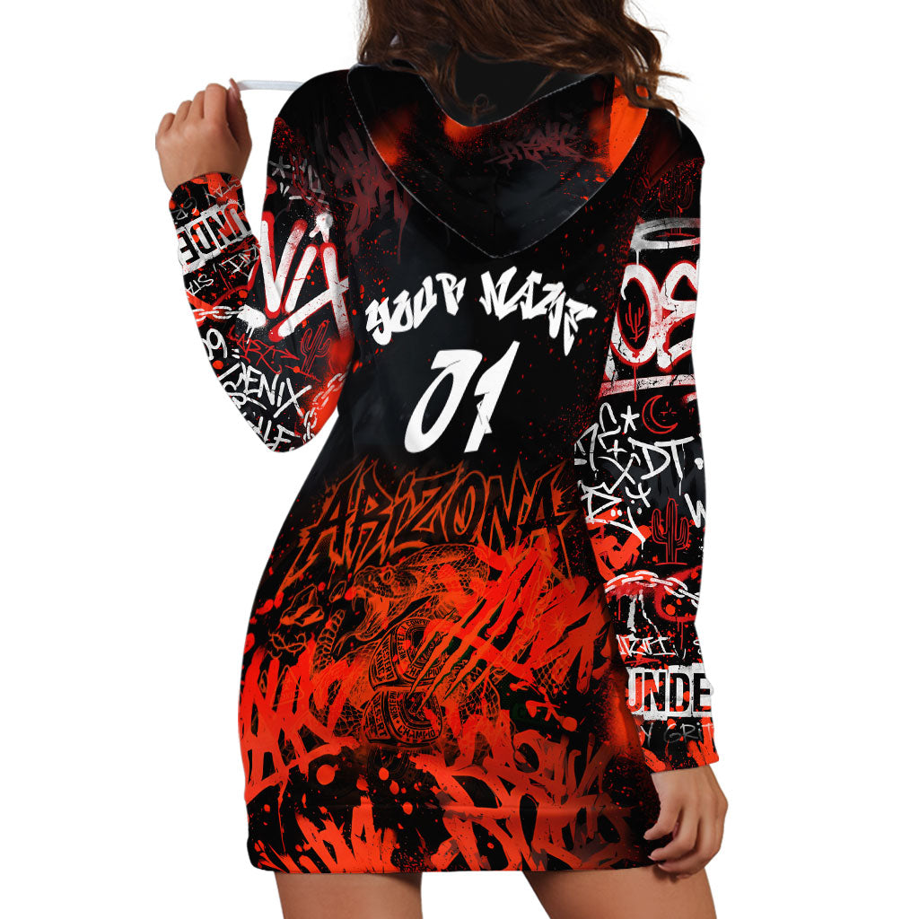 Personalized Arizona Street Graffiti Hoodie Dress Urban Phoenix Underground Art Phoenix Bird Rattlesnake