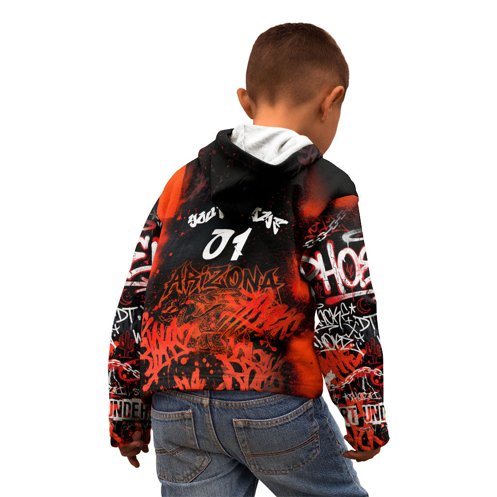 Personalized Arizona Street Graffiti Kid Hoodie Urban Phoenix Underground Art Phoenix Bird Rattlesnake