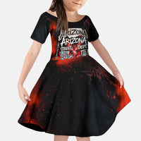Personalized Arizona Street Graffiti Kid Short Sleeve Dress Urban Phoenix Underground Art Phoenix Bird Rattlesnake