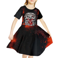 Personalized Arizona Street Graffiti Kid Short Sleeve Dress Urban Phoenix Underground Art Phoenix Bird Rattlesnake