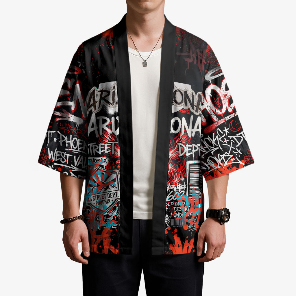 Personalized Arizona Street Graffiti Kimono Urban Phoenix Underground Art Phoenix Bird Rattlesnake