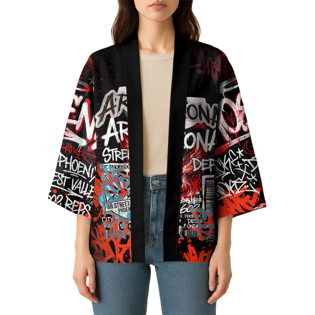Personalized Arizona Street Graffiti Kimono Urban Phoenix Underground Art Phoenix Bird Rattlesnake