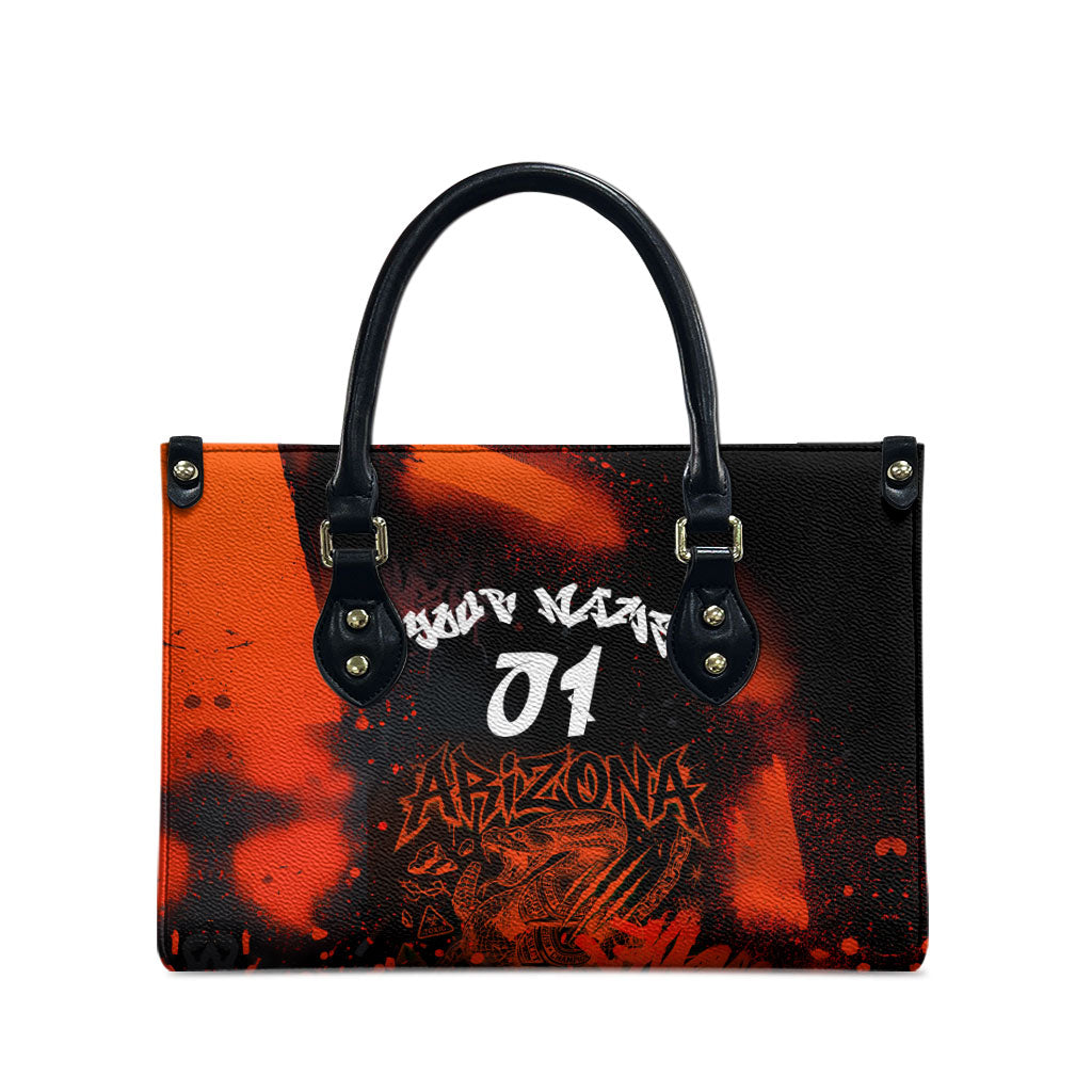 Personalized Arizona Street Graffiti Leather Bag Urban Phoenix Underground Art Phoenix Bird Rattlesnake