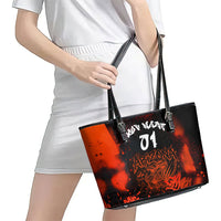 Personalized Arizona Street Graffiti Leather Tote Bag Urban Phoenix Underground Art Phoenix Bird Rattlesnake