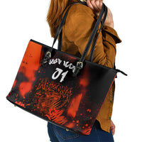Personalized Arizona Street Graffiti Leather Tote Bag Urban Phoenix Underground Art Phoenix Bird Rattlesnake