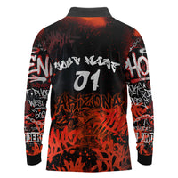 Personalized Arizona Street Graffiti Long Sleeve Polo Shirt Urban Phoenix Underground Art Phoenix Bird Rattlesnake