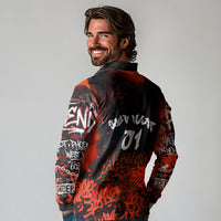 Personalized Arizona Street Graffiti Long Sleeve Polo Shirt Urban Phoenix Underground Art Phoenix Bird Rattlesnake