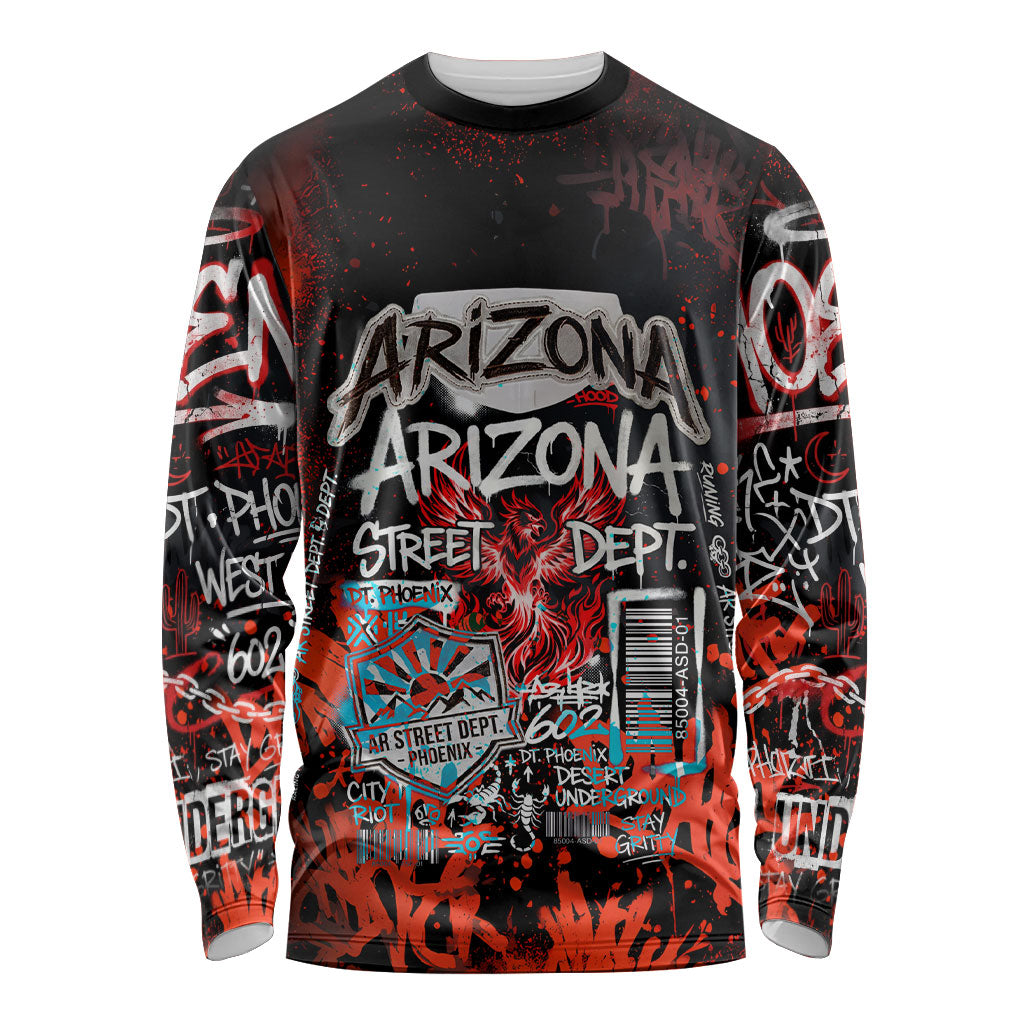Personalized Arizona Street Graffiti Long Sleeve Shirt Urban Phoenix Underground Art Phoenix Bird Rattlesnake