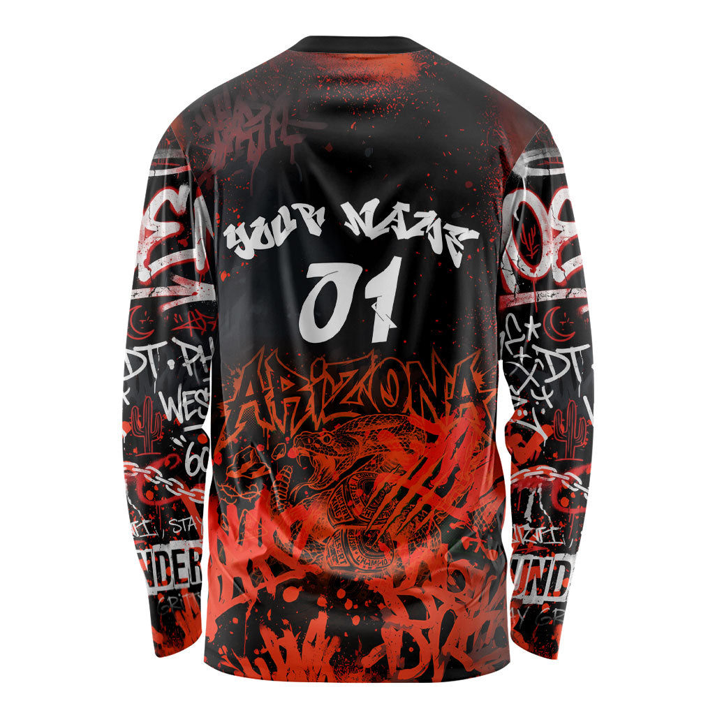 Personalized Arizona Street Graffiti Long Sleeve Shirt Urban Phoenix Underground Art Phoenix Bird Rattlesnake