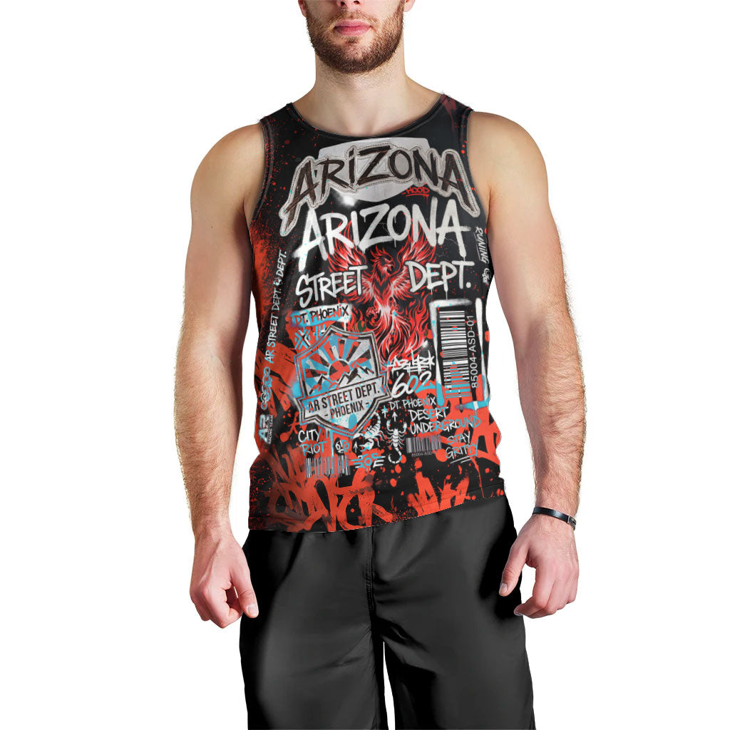 Personalized Arizona Street Graffiti Men Tank Top Urban Phoenix Underground Art Phoenix Bird Rattlesnake