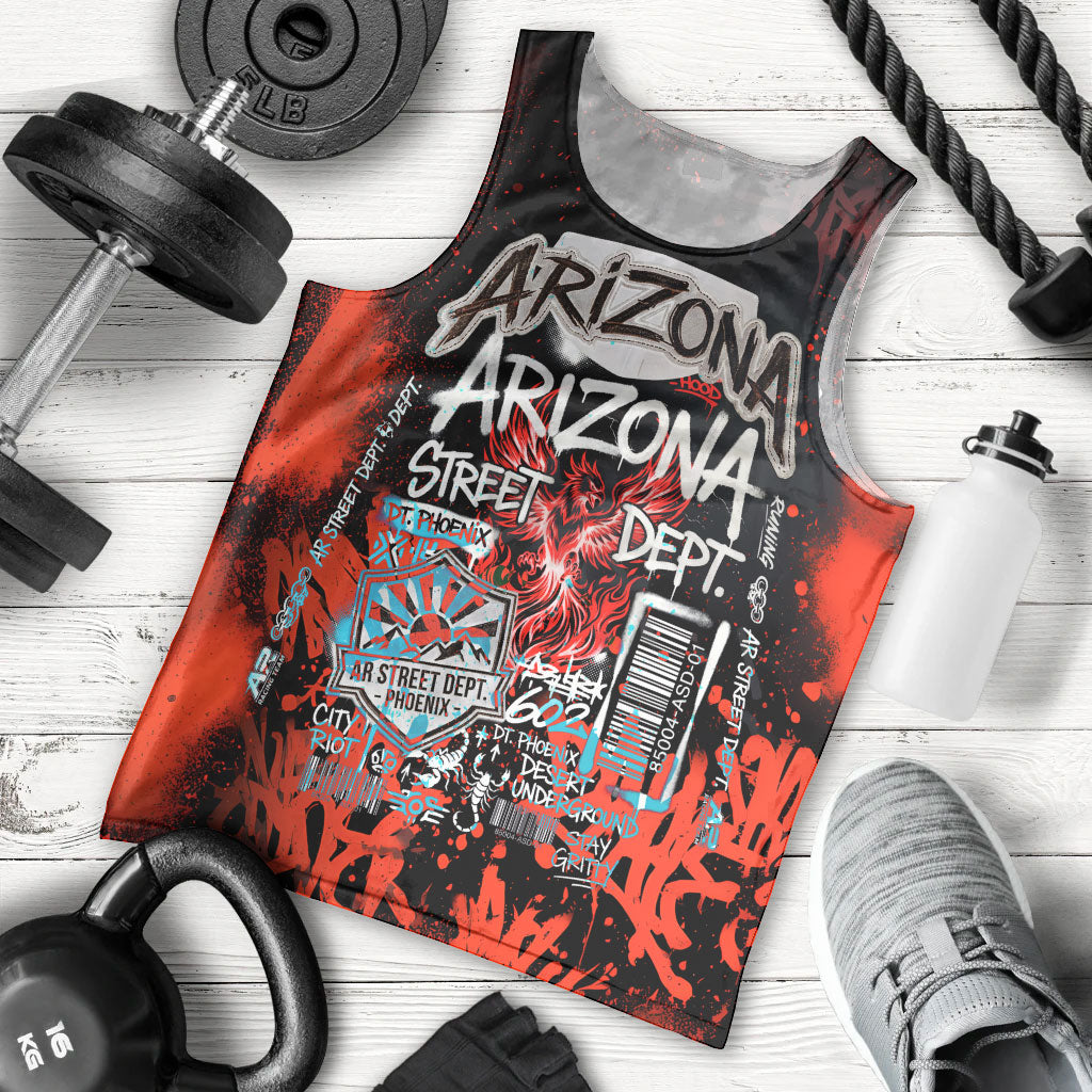 Personalized Arizona Street Graffiti Men Tank Top Urban Phoenix Underground Art Phoenix Bird Rattlesnake