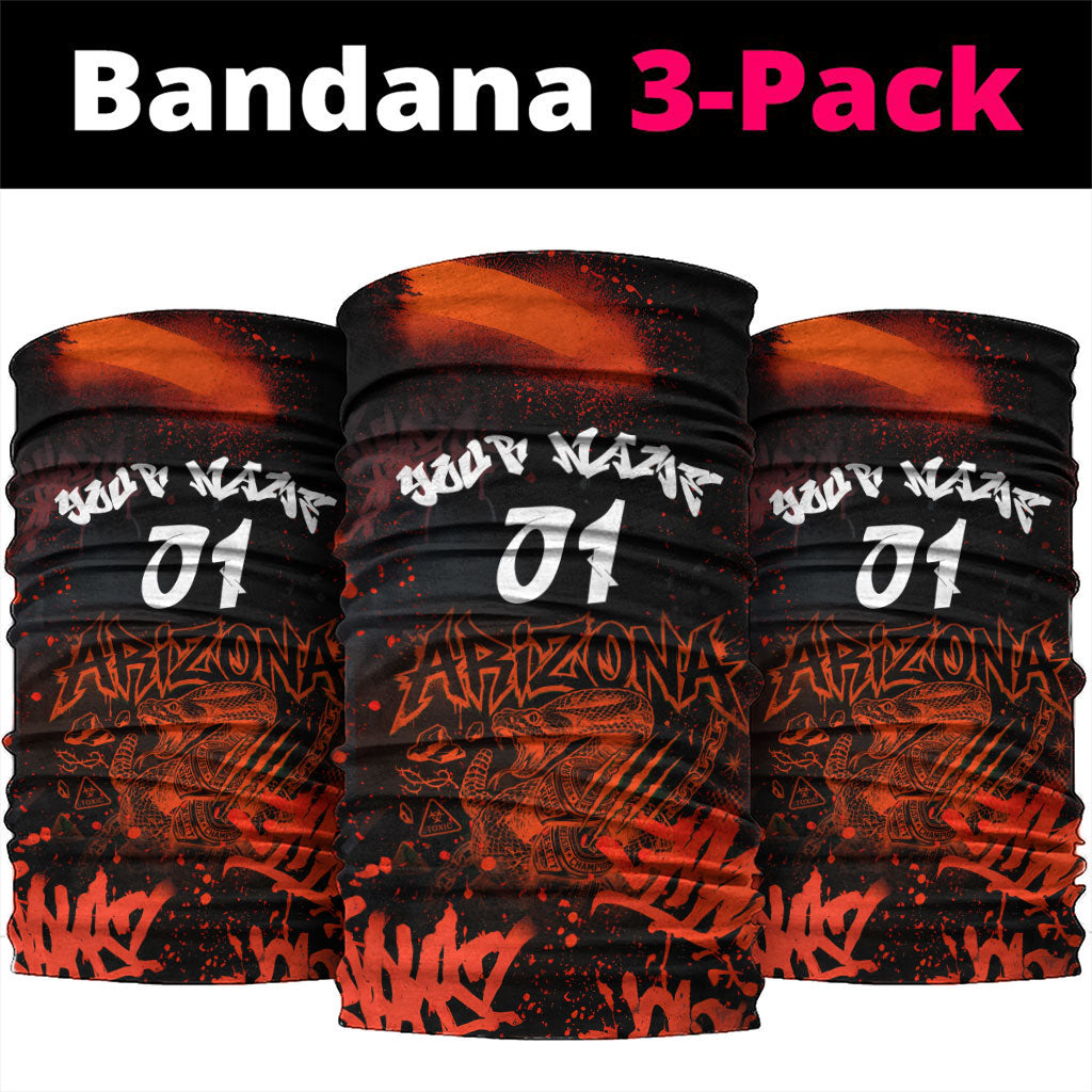 Personalized Arizona Street Graffiti Neck Gaiter Urban Phoenix Underground Art Phoenix Bird Rattlesnake