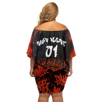 Personalized Arizona Street Graffiti Off Shoulder Short Dress Urban Phoenix Underground Art Phoenix Bird Rattlesnake