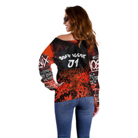 Personalized Arizona Street Graffiti Off Shoulder Sweater Urban Phoenix Underground Art Phoenix Bird Rattlesnake