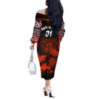 Personalized Arizona Street Graffiti Off The Shoulder Long Sleeve Dress Urban Phoenix Underground Art Phoenix Bird Rattlesnake
