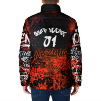Personalized Arizona Street Graffiti Padded Jacket Urban Phoenix Underground Art Phoenix Bird Rattlesnake