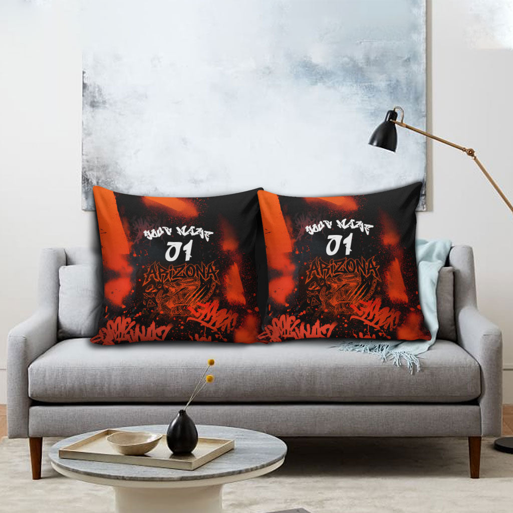 Personalized Arizona Street Graffiti Pillow Cover Urban Phoenix Underground Art Phoenix Bird Rattlesnake