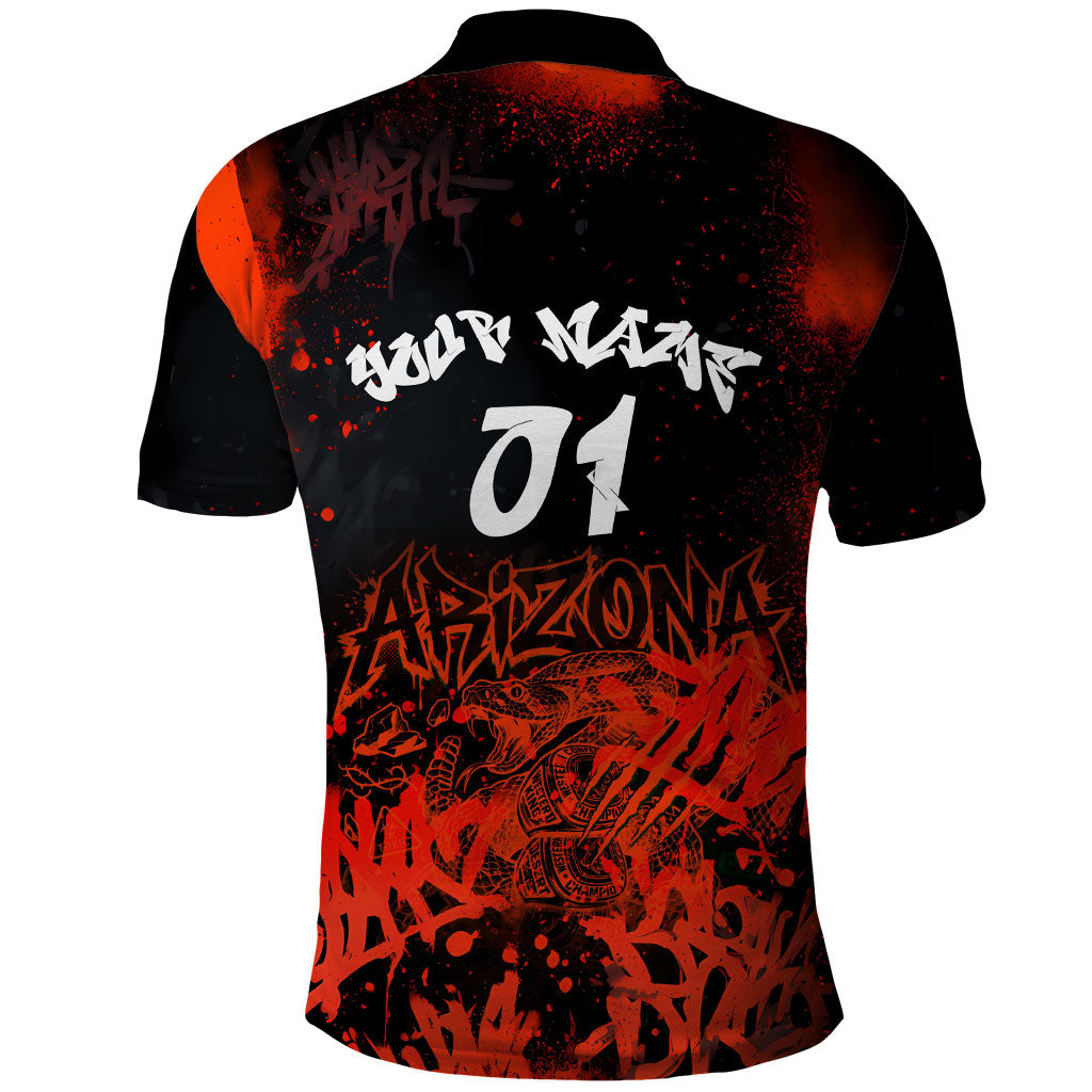 Personalized Arizona Street Graffiti Polo Shirt Urban Phoenix Underground Art Phoenix Bird Rattlesnake