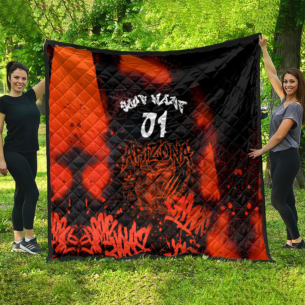 Personalized Arizona Street Graffiti Quilt Urban Phoenix Underground Art Phoenix Bird Rattlesnake