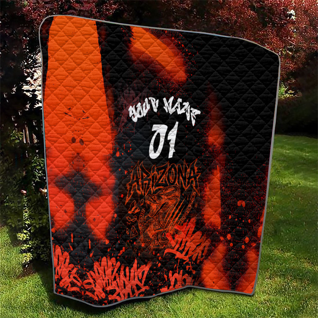 Personalized Arizona Street Graffiti Quilt Urban Phoenix Underground Art Phoenix Bird Rattlesnake