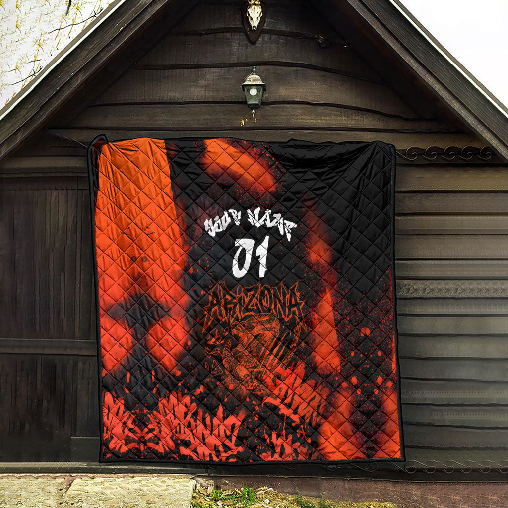Personalized Arizona Street Graffiti Quilt Urban Phoenix Underground Art Phoenix Bird Rattlesnake