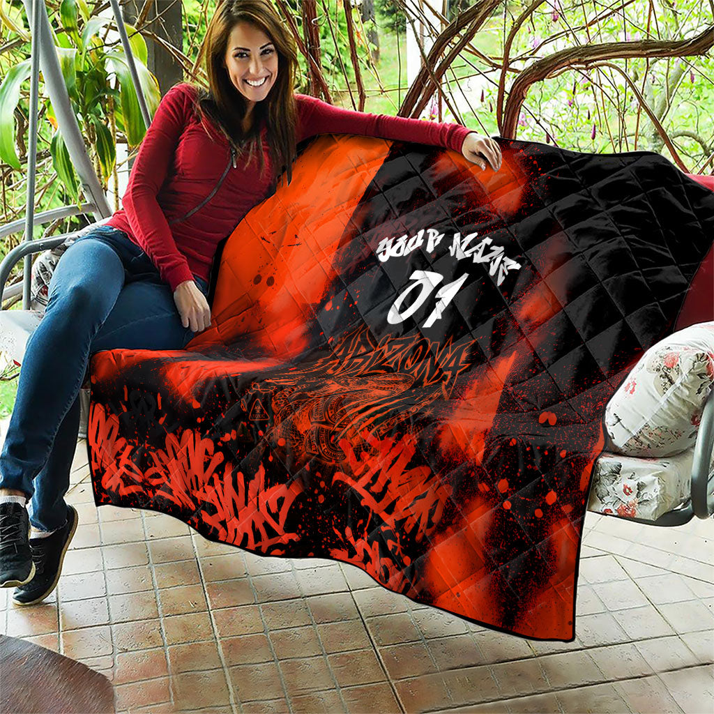 Personalized Arizona Street Graffiti Quilt Urban Phoenix Underground Art Phoenix Bird Rattlesnake