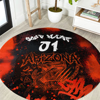 Personalized Arizona Street Graffiti Round Carpet Urban Phoenix Underground Art Phoenix Bird Rattlesnake