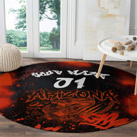 Personalized Arizona Street Graffiti Round Carpet Urban Phoenix Underground Art Phoenix Bird Rattlesnake
