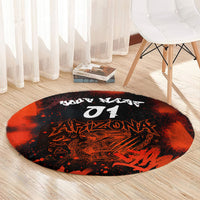 Personalized Arizona Street Graffiti Round Carpet Urban Phoenix Underground Art Phoenix Bird Rattlesnake