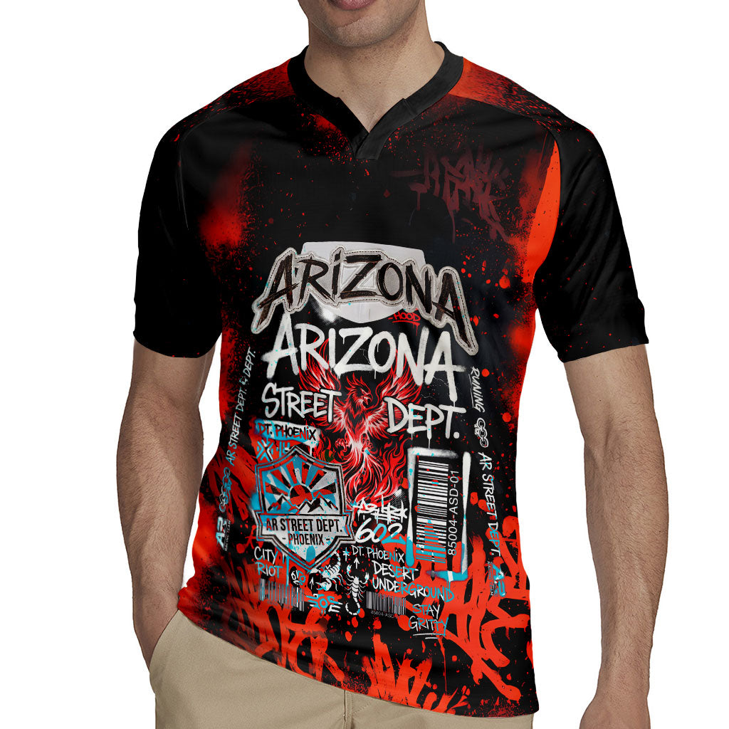 Personalized Arizona Street Graffiti Rugby Jersey Urban Phoenix Underground Art Phoenix Bird Rattlesnake