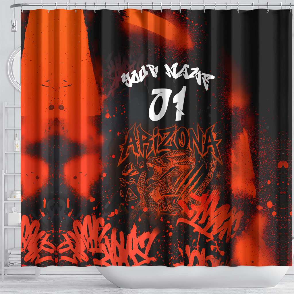 Personalized Arizona Street Graffiti Shower Curtain Urban Phoenix Underground Art Phoenix Bird Rattlesnake