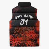 Personalized Arizona Street Graffiti Sleeveless Puffer Jacket Urban Phoenix Underground Art Phoenix Bird Rattlesnake