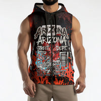 Personalized Arizona Street Graffiti Sleeveless Zip Hoodie Urban Phoenix Underground Art Phoenix Bird Rattlesnake