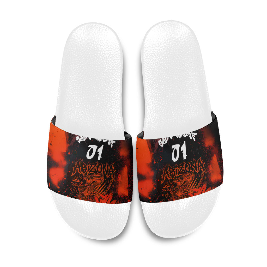 Personalized Arizona Street Graffiti Slide Sandals Urban Phoenix Underground Art Phoenix Bird Rattlesnake