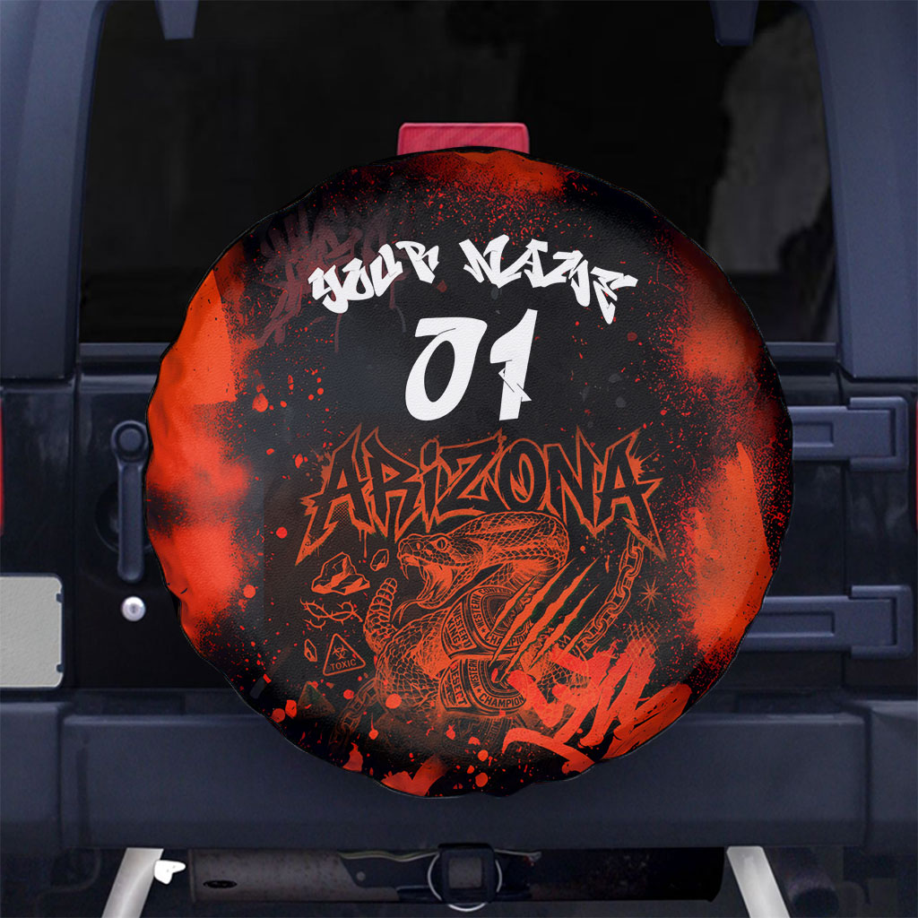 Personalized Arizona Street Graffiti Spare Tire Cover Urban Phoenix Underground Art Phoenix Bird Rattlesnake