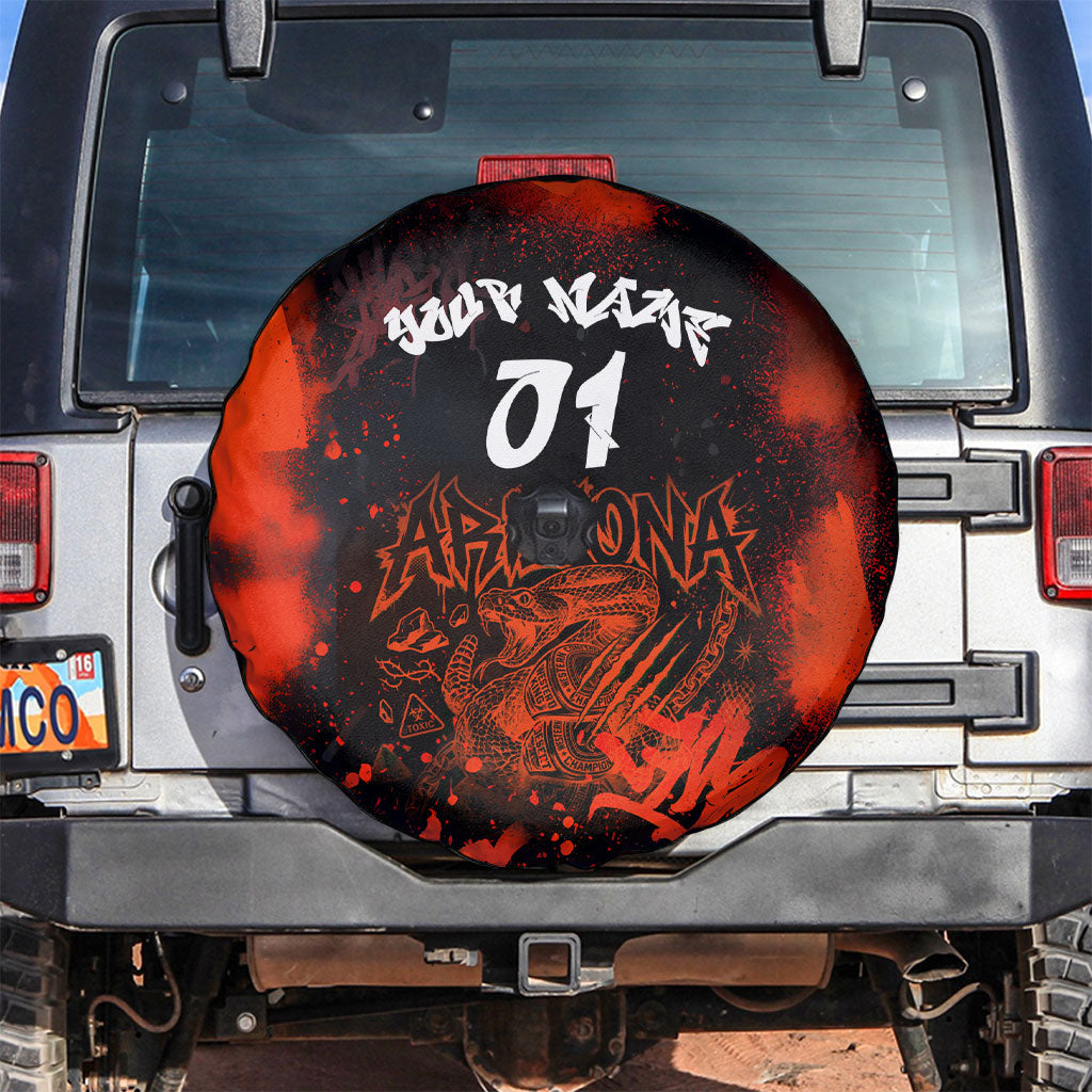 Personalized Arizona Street Graffiti Spare Tire Cover Urban Phoenix Underground Art Phoenix Bird Rattlesnake