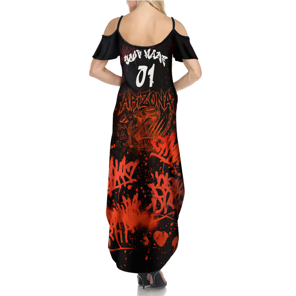 Personalized Arizona Street Graffiti Summer Maxi Dress Urban Phoenix Underground Art Phoenix Bird Rattlesnake