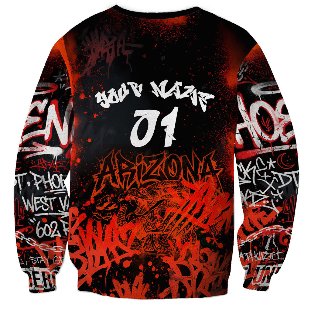 Personalized Arizona Street Graffiti Sweatshirt Urban Phoenix Underground Art Phoenix Bird Rattlesnake