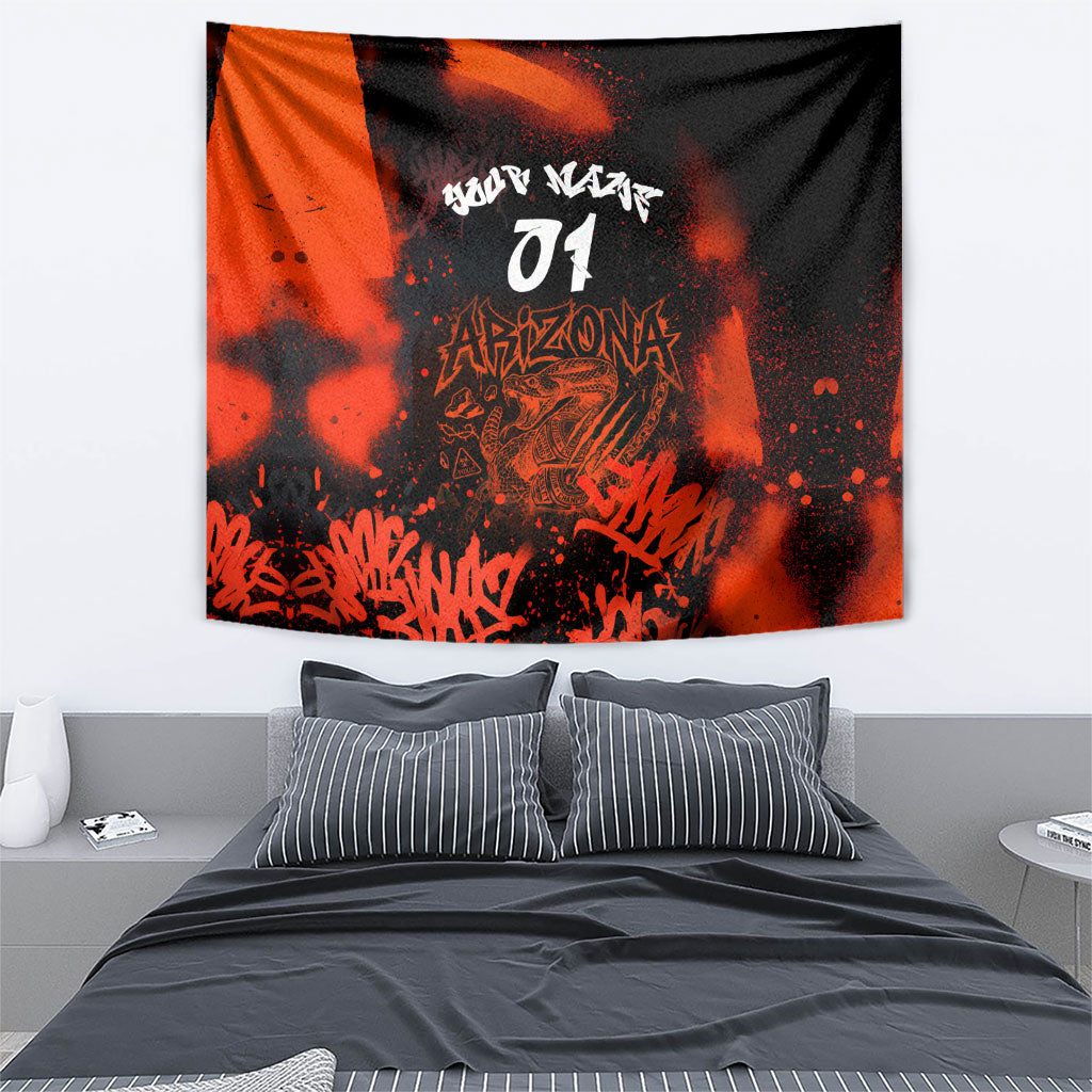 Personalized Arizona Street Graffiti Tapestry Urban Phoenix Underground Art Phoenix Bird Rattlesnake