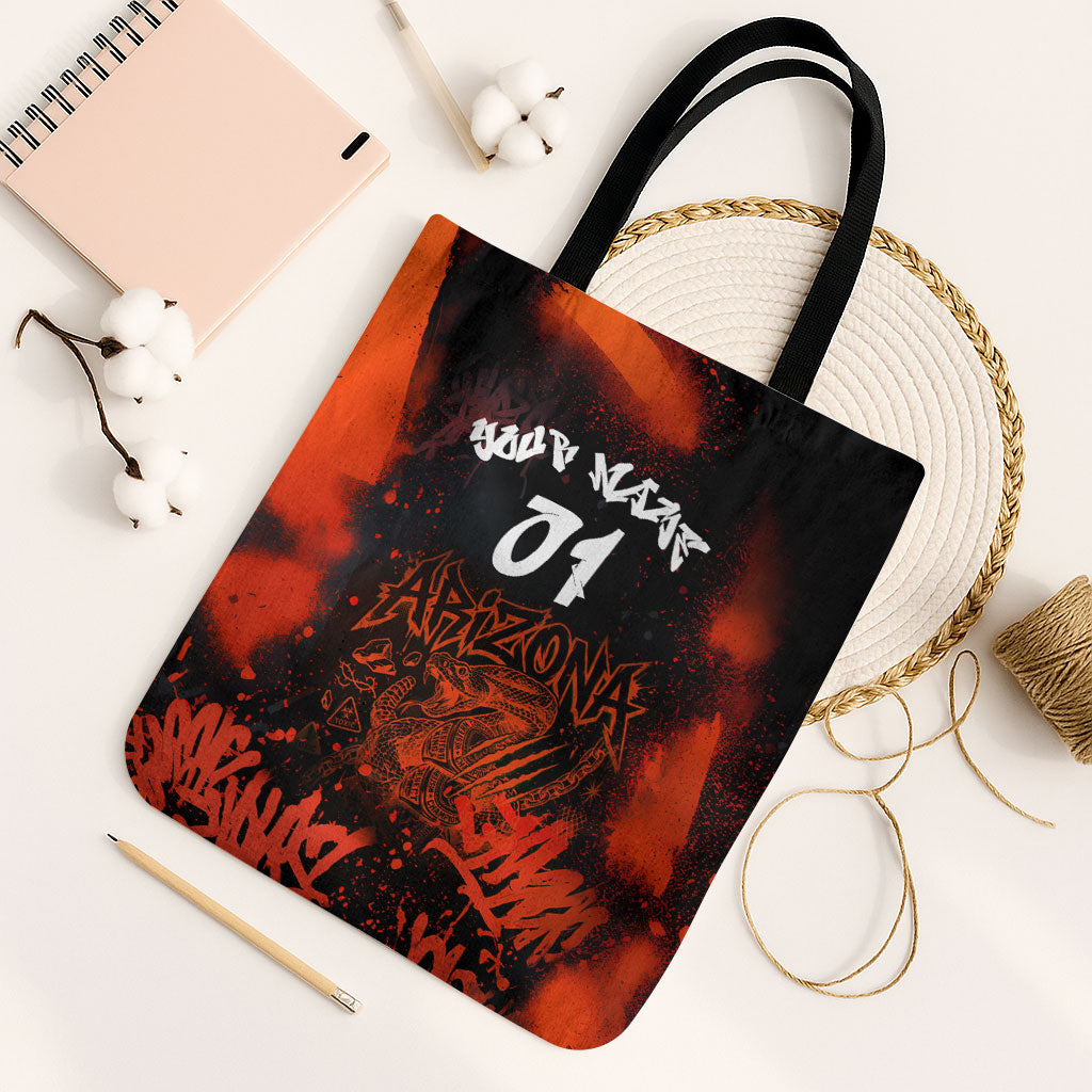 Personalized Arizona Street Graffiti Tote Bag Urban Phoenix Underground Art Phoenix Bird Rattlesnake