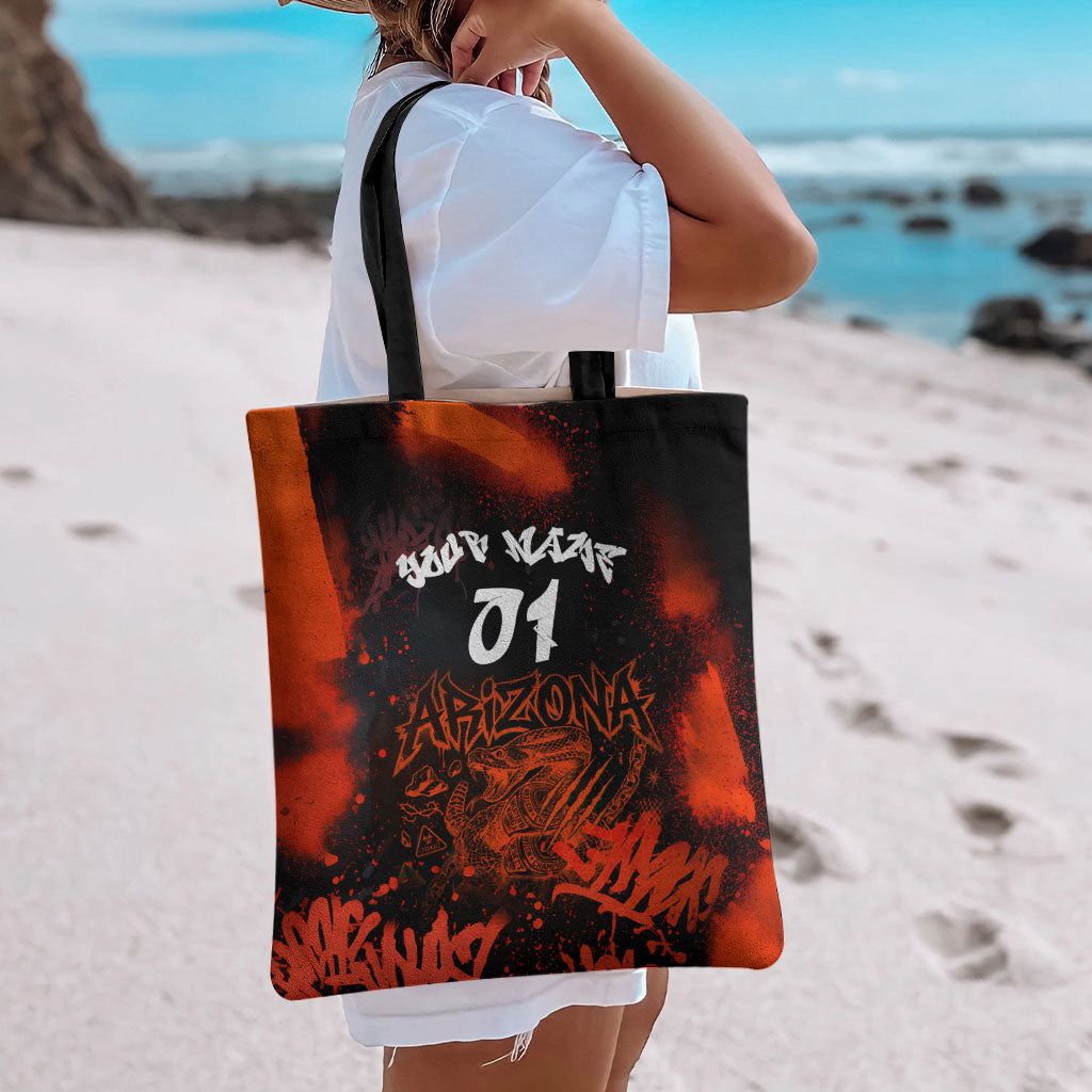 Personalized Arizona Street Graffiti Tote Bag Urban Phoenix Underground Art Phoenix Bird Rattlesnake