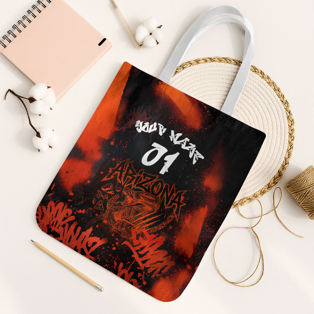 Personalized Arizona Street Graffiti Tote Bag Urban Phoenix Underground Art Phoenix Bird Rattlesnake